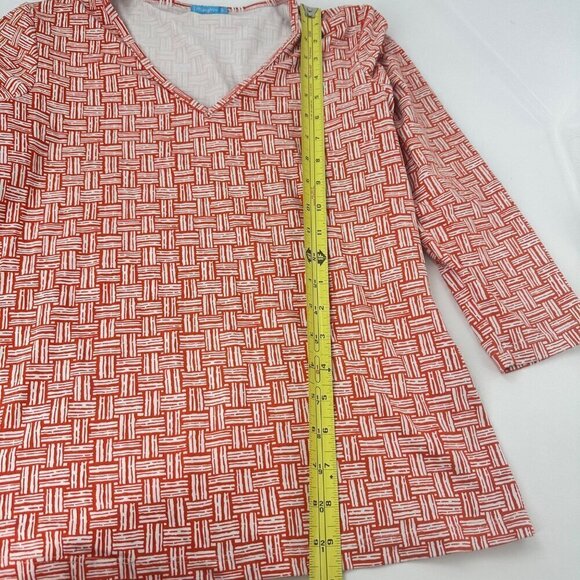 J. McLaughlin  Size Small Stretch Womens Long Sleeve V-Neck Tunic Top Red - Picture 8 of 11